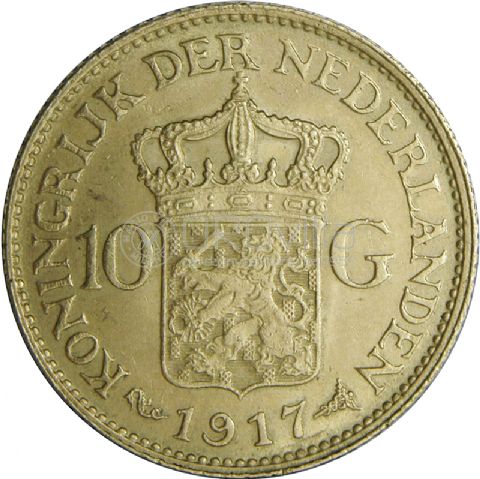 10 Gulden olandese Wilhelmina I 1911-1923